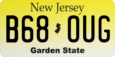 NJ license plate B68OUG
