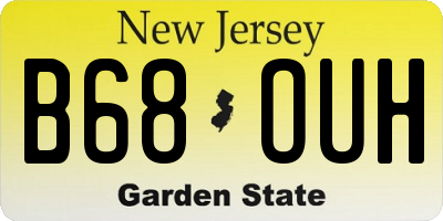 NJ license plate B68OUH