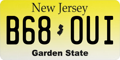 NJ license plate B68OUI