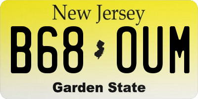 NJ license plate B68OUM