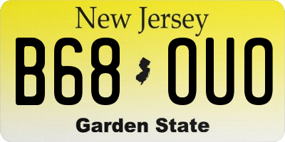NJ license plate B68OUO