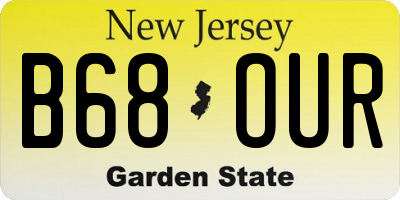 NJ license plate B68OUR