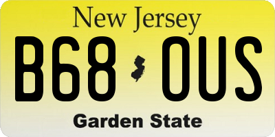 NJ license plate B68OUS