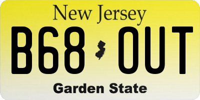 NJ license plate B68OUT