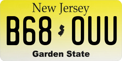 NJ license plate B68OUU