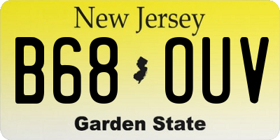 NJ license plate B68OUV