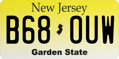 NJ license plate B68OUW