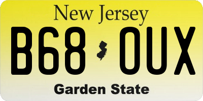 NJ license plate B68OUX