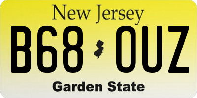 NJ license plate B68OUZ