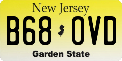 NJ license plate B68OVD