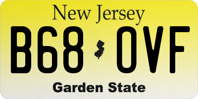 NJ license plate B68OVF