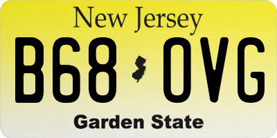 NJ license plate B68OVG