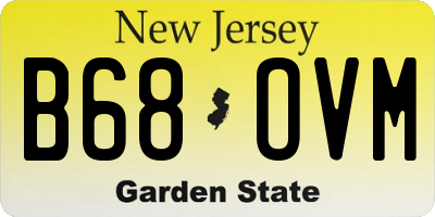 NJ license plate B68OVM