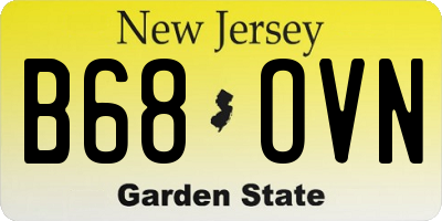 NJ license plate B68OVN