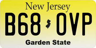 NJ license plate B68OVP