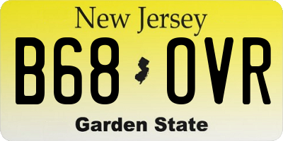 NJ license plate B68OVR