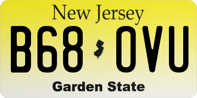 NJ license plate B68OVU