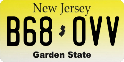NJ license plate B68OVV