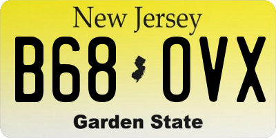 NJ license plate B68OVX