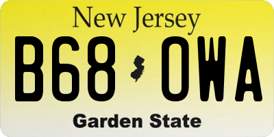 NJ license plate B68OWA