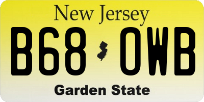 NJ license plate B68OWB