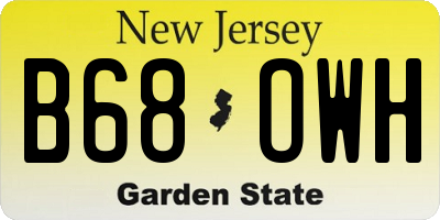 NJ license plate B68OWH