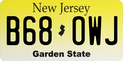 NJ license plate B68OWJ