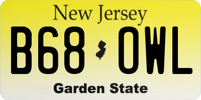 NJ license plate B68OWL