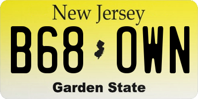 NJ license plate B68OWN