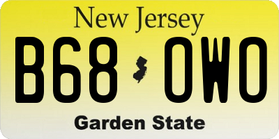 NJ license plate B68OWO