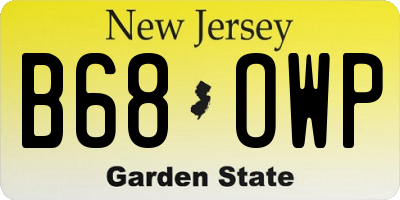 NJ license plate B68OWP