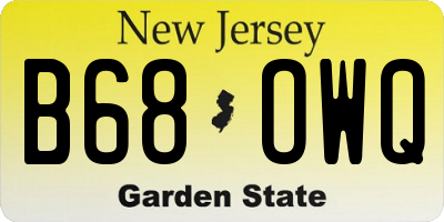 NJ license plate B68OWQ
