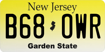 NJ license plate B68OWR