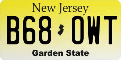 NJ license plate B68OWT