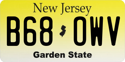 NJ license plate B68OWV