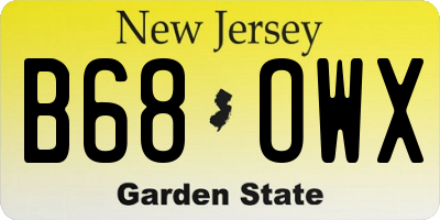 NJ license plate B68OWX