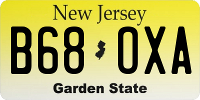 NJ license plate B68OXA
