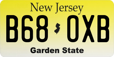 NJ license plate B68OXB