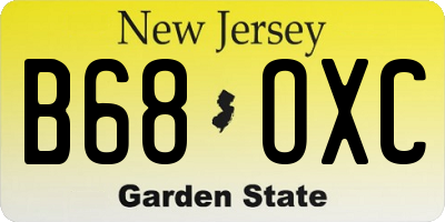 NJ license plate B68OXC