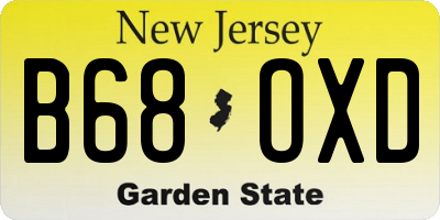 NJ license plate B68OXD