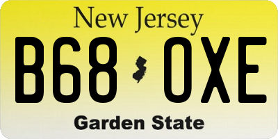 NJ license plate B68OXE