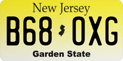NJ license plate B68OXG