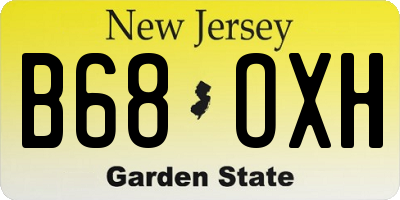 NJ license plate B68OXH
