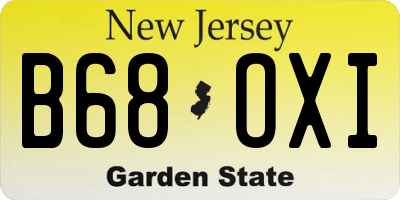 NJ license plate B68OXI