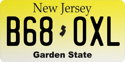 NJ license plate B68OXL