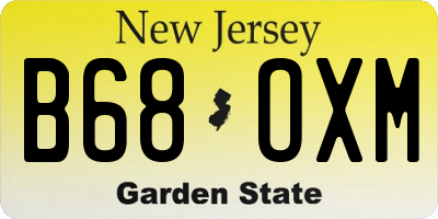 NJ license plate B68OXM