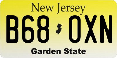 NJ license plate B68OXN