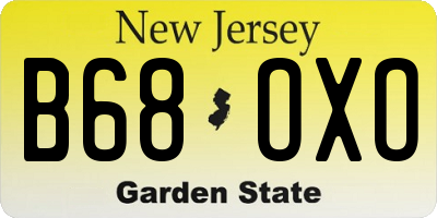 NJ license plate B68OXO