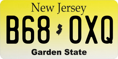 NJ license plate B68OXQ