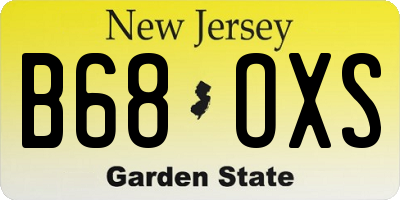 NJ license plate B68OXS